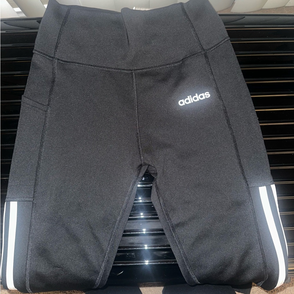 Adidas Black leggings with White Accents
